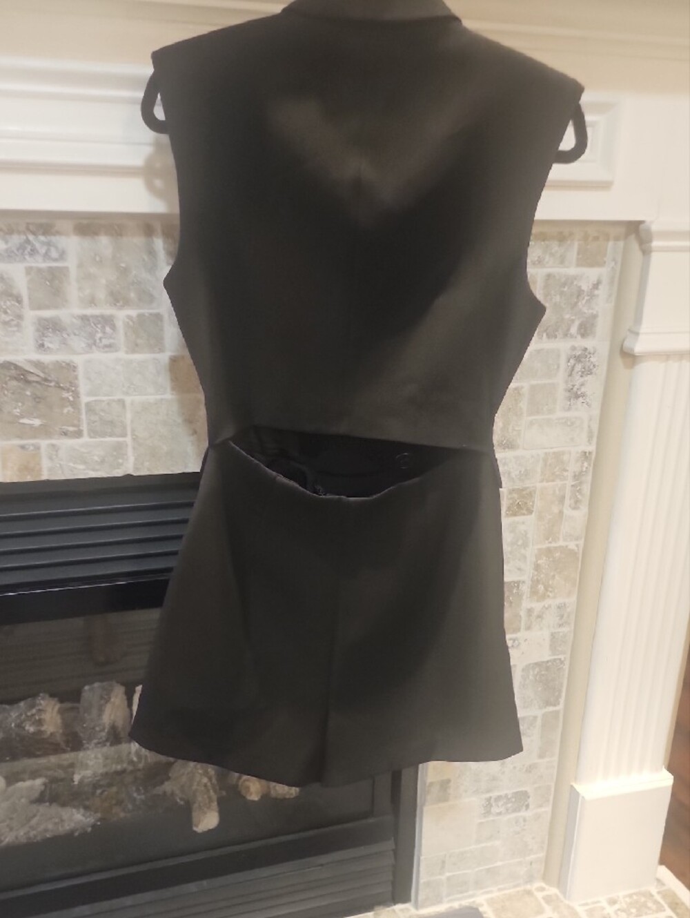 Endless Rose Black Sleeveless Double-Breasted Blazer Romper with Gold Buttons - Picture 7 of 12